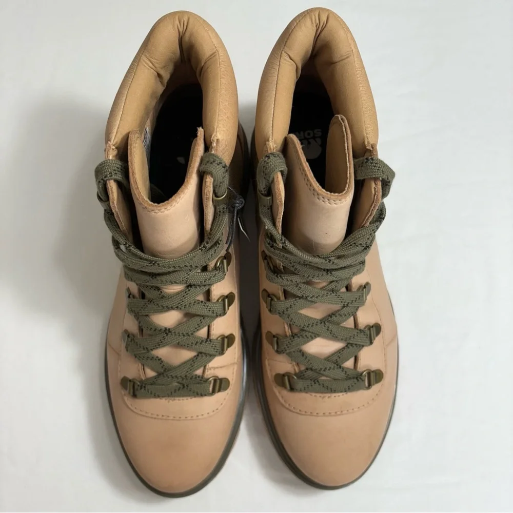 Sorel Women's Lennox Lace Up Leather Waterproof Hiking Boots Shoes Tan 10 NWT‎